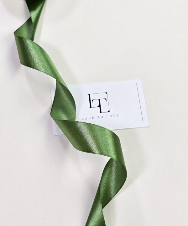 Moss green double side satin ribbon