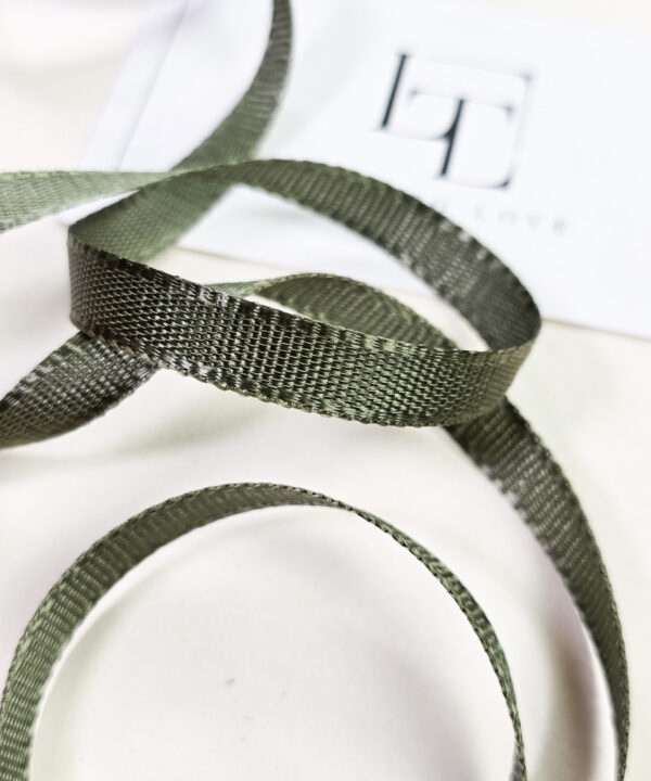 Khaki green grosgrain ribbon