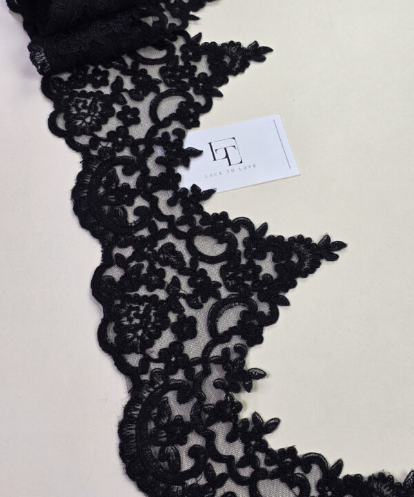 Black embroidery lace trimming