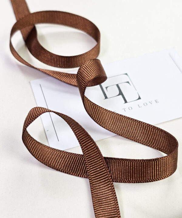 Brown grosgrain ribbon