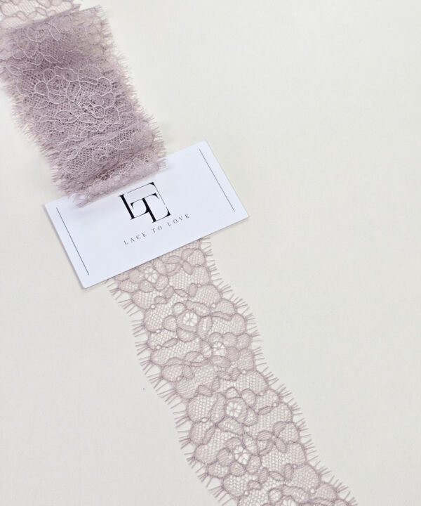 Purple Chantilly eyelash lace trim fabric europe