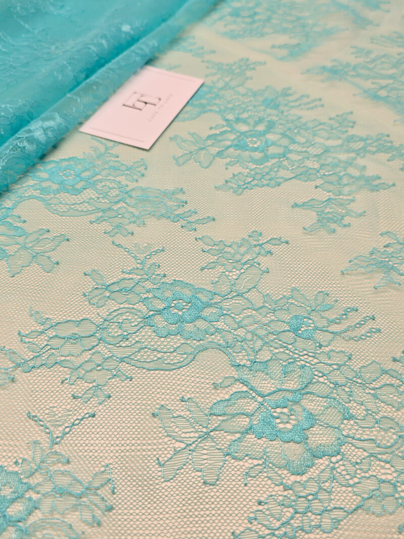 Turquoise blue wedding bridal lace cloth sold by the yard