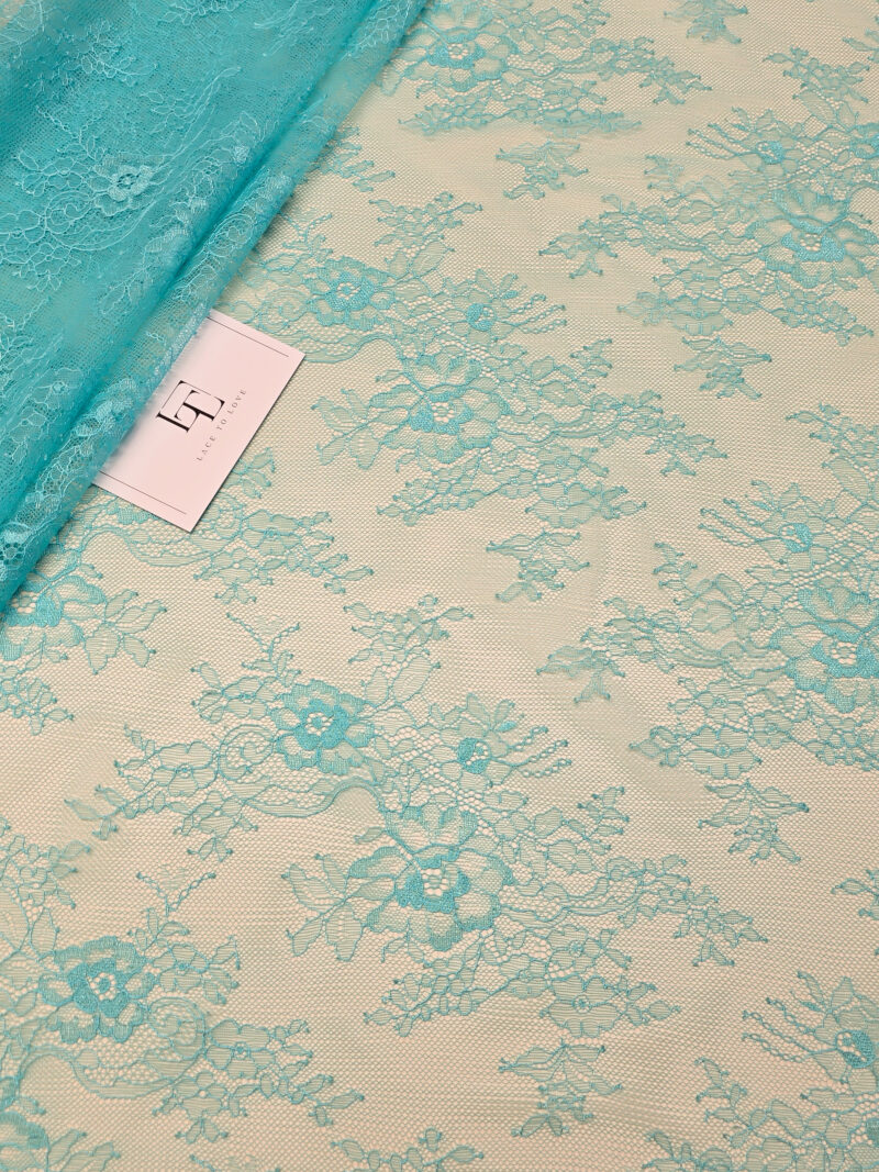 Blue wedding lace fabric sold by the meter online shop