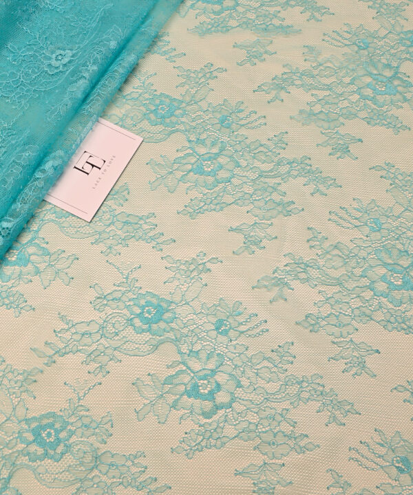 Blue wedding lace fabric sold by the meter online shop