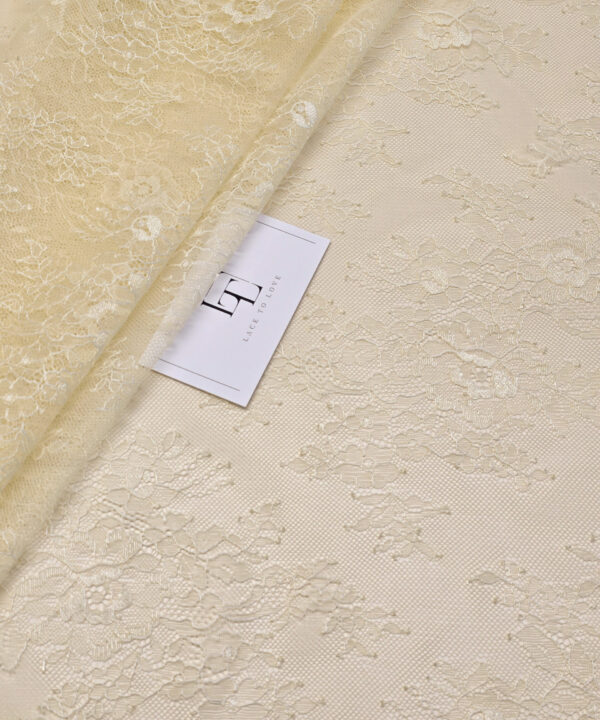 Gold French Chantilly lace material