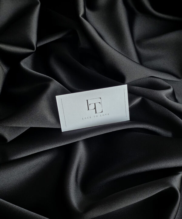 Luxury stretch satin fabric black