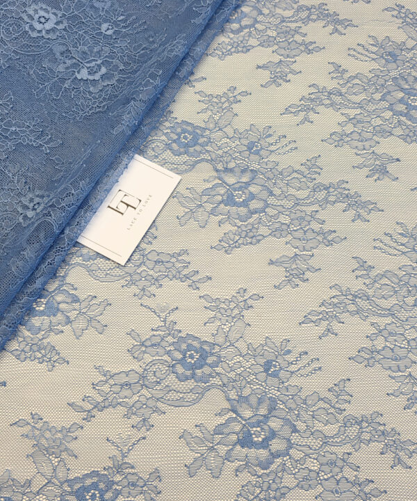 Indigo blue Chantilly wedding lace french fabric europe