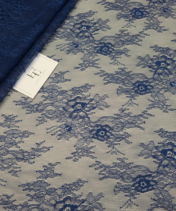 Royal blue Chantilly wedding lace french fabric europe