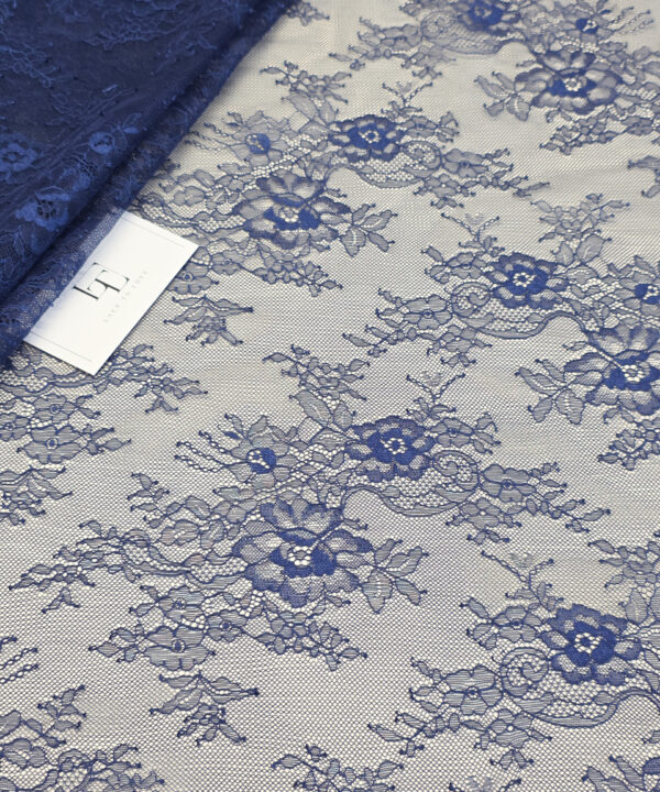 Royal blue Chantilly wedding lace french fabric europe