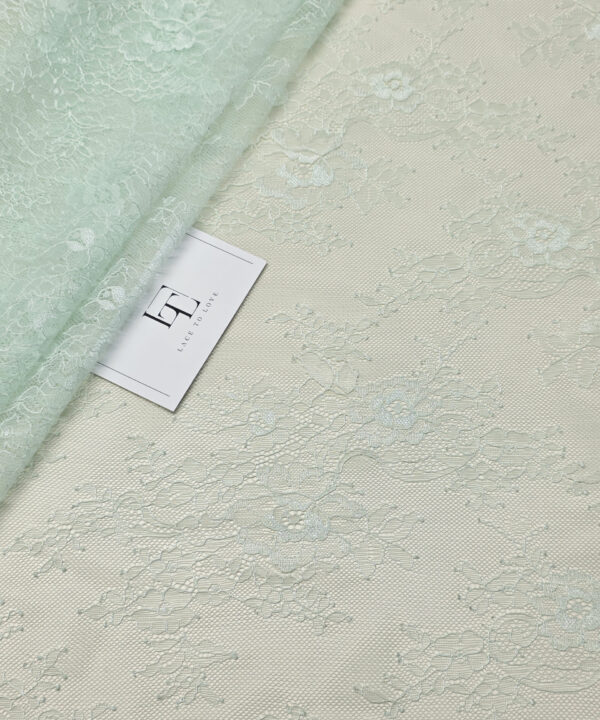 Light green flower lace fabric