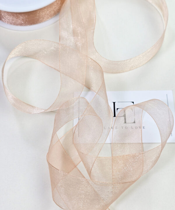 Shiny light beige decoration ribbon