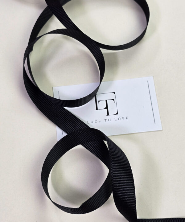 Shiny black grosgrain ribbon