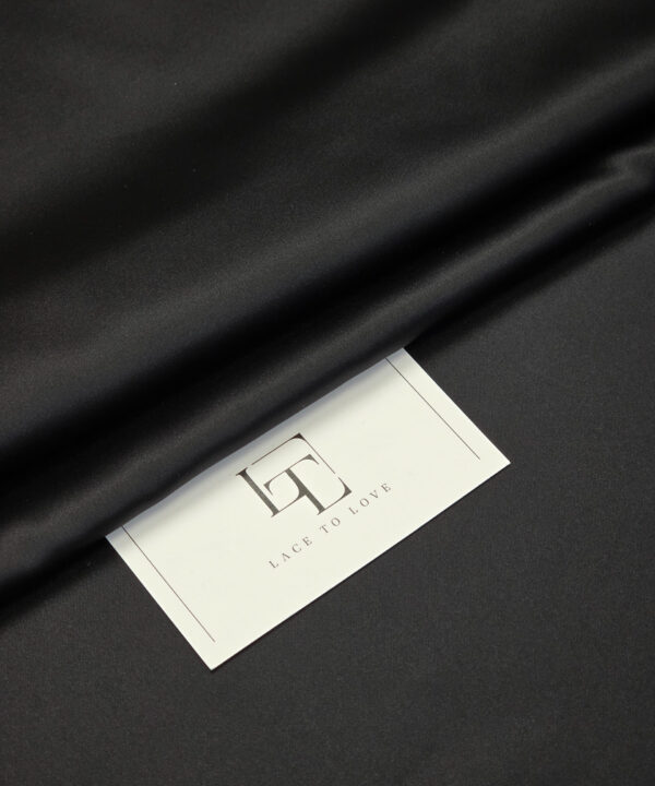 Black satin fabric