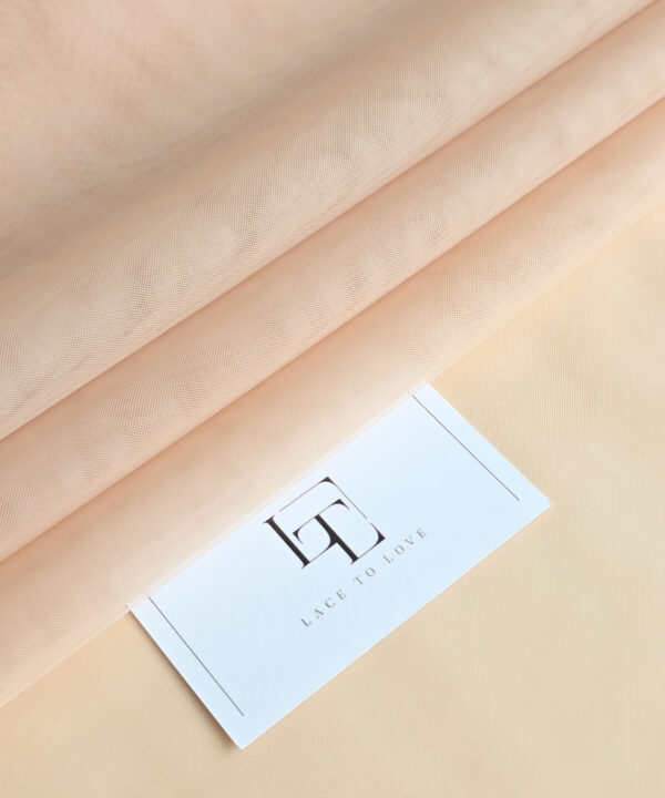 Beige illusion tulle fabric