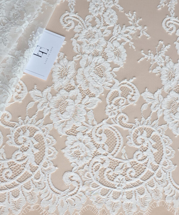 Off white lace fabric sold by the meter online shop