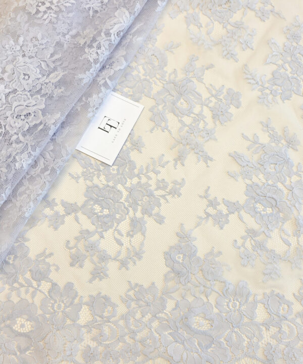 Gray Chantilly bridal lace french fabric europe