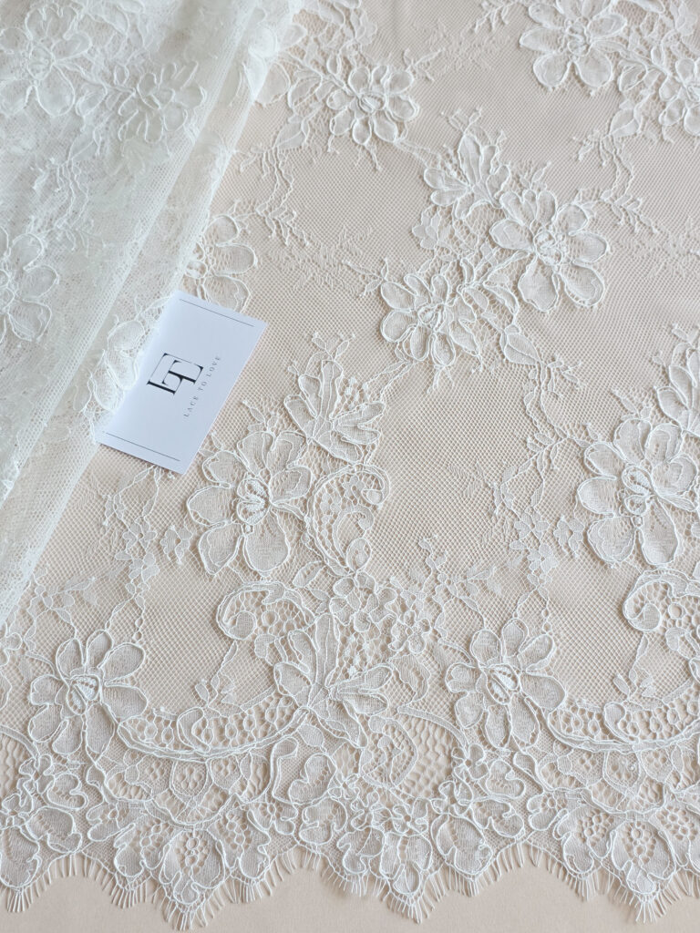 White embroidery lace french fabric europe