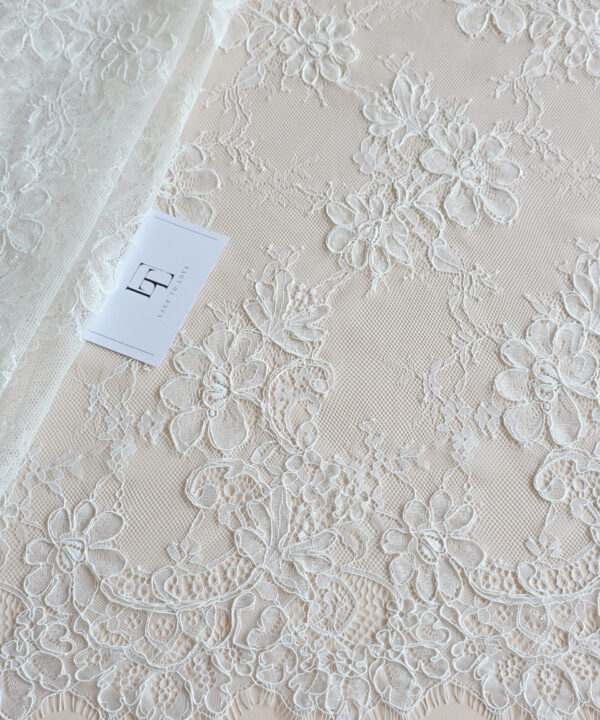 White embroidery lace french fabric europe