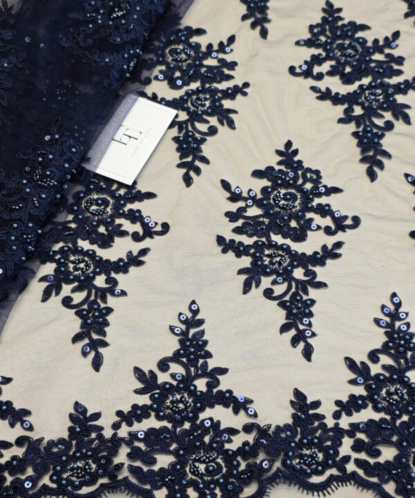High quality beaded lace fabric by the meter