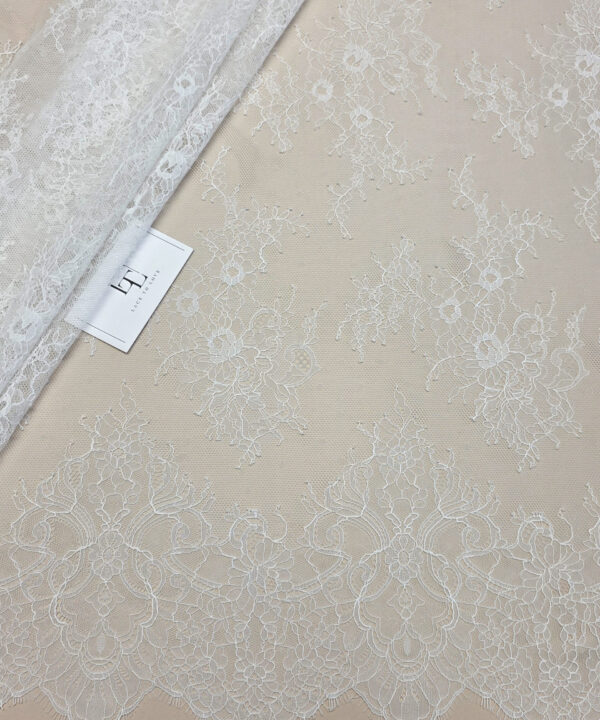 Ivory Chantilly eyelash lace french fabric europe
