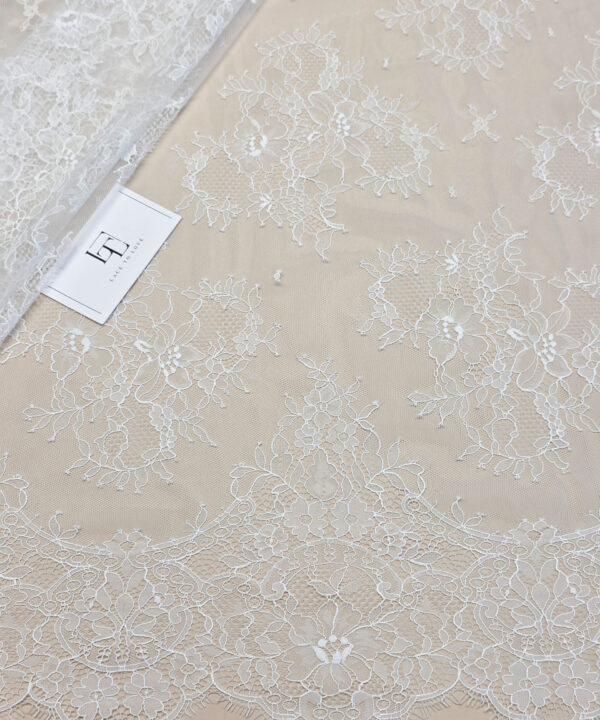 Ivory Chantilly eyelash lace french fabric europe