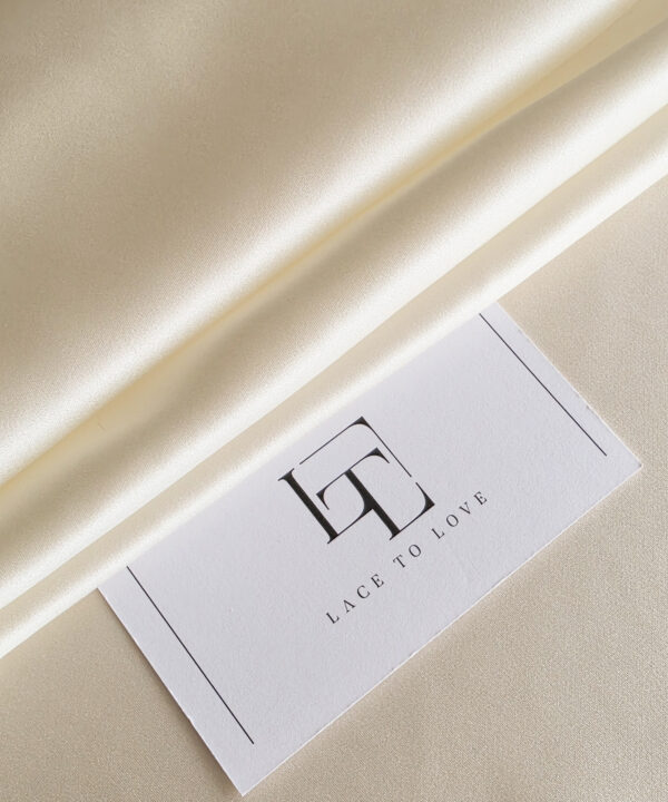 Pearl ivory silk satin fabric