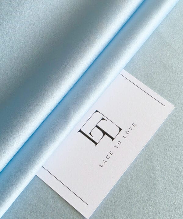 Baby blue stretch silk satin fabric