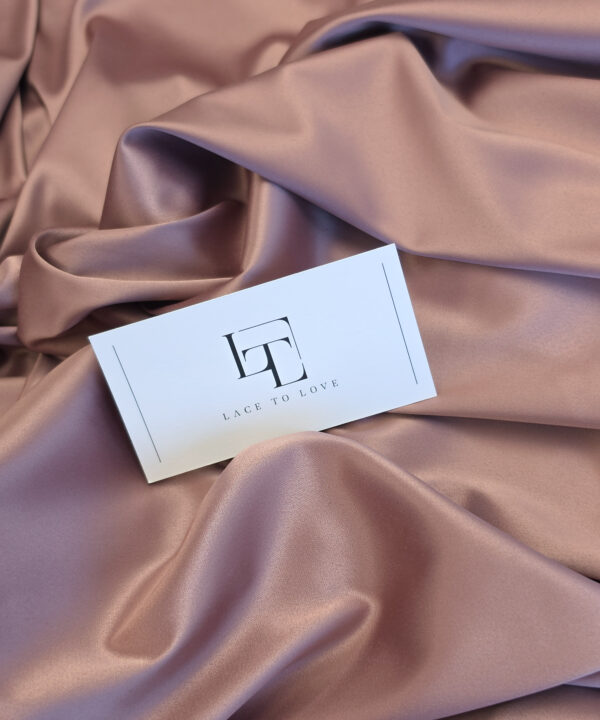 Dusty rose stretch satin fabric