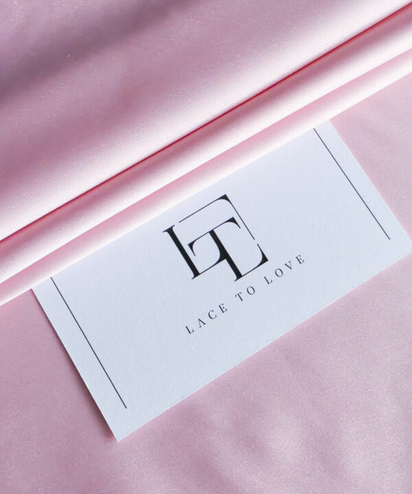 Baby pink stretch satin fabric