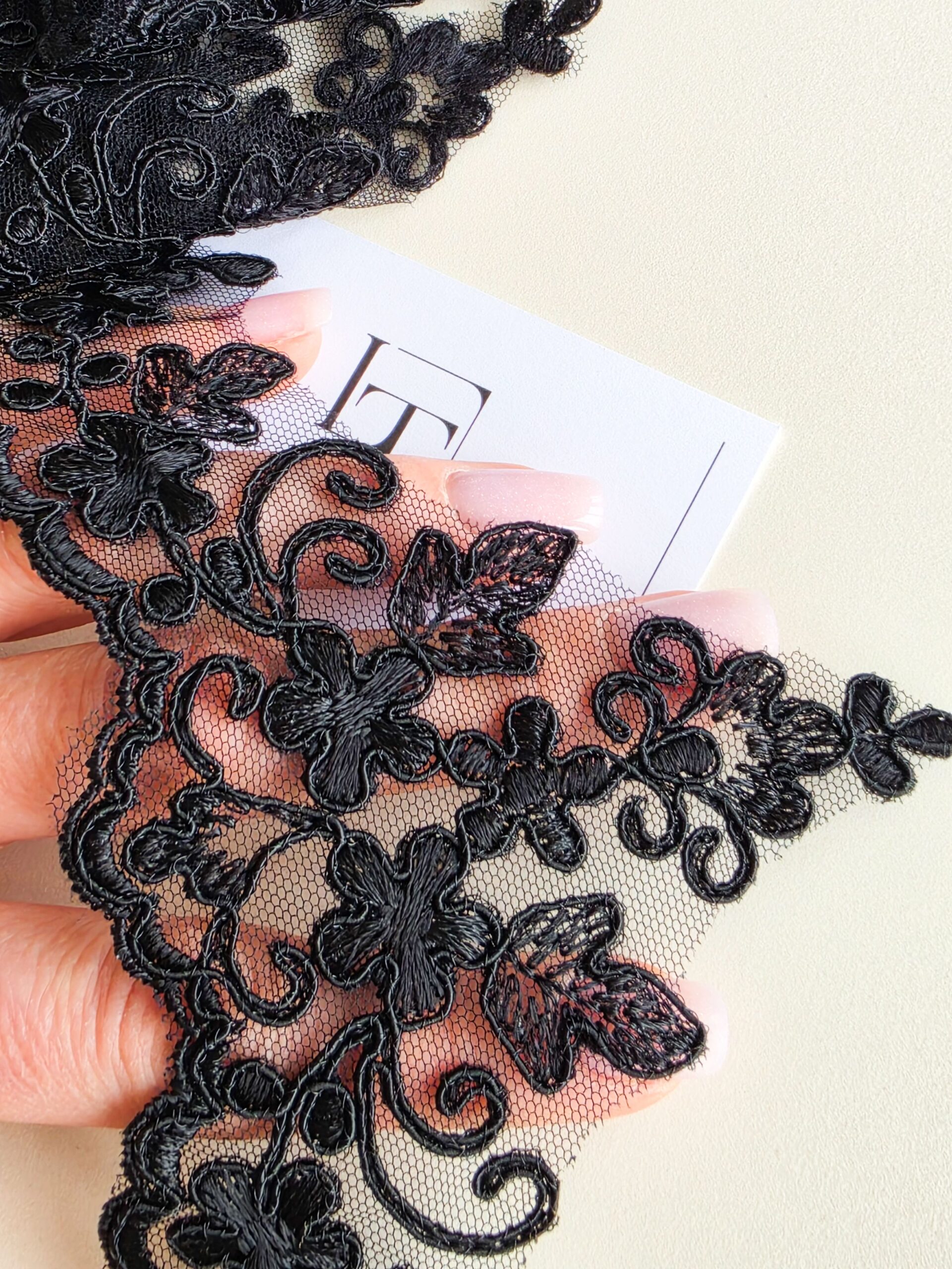 Delicate black lace border