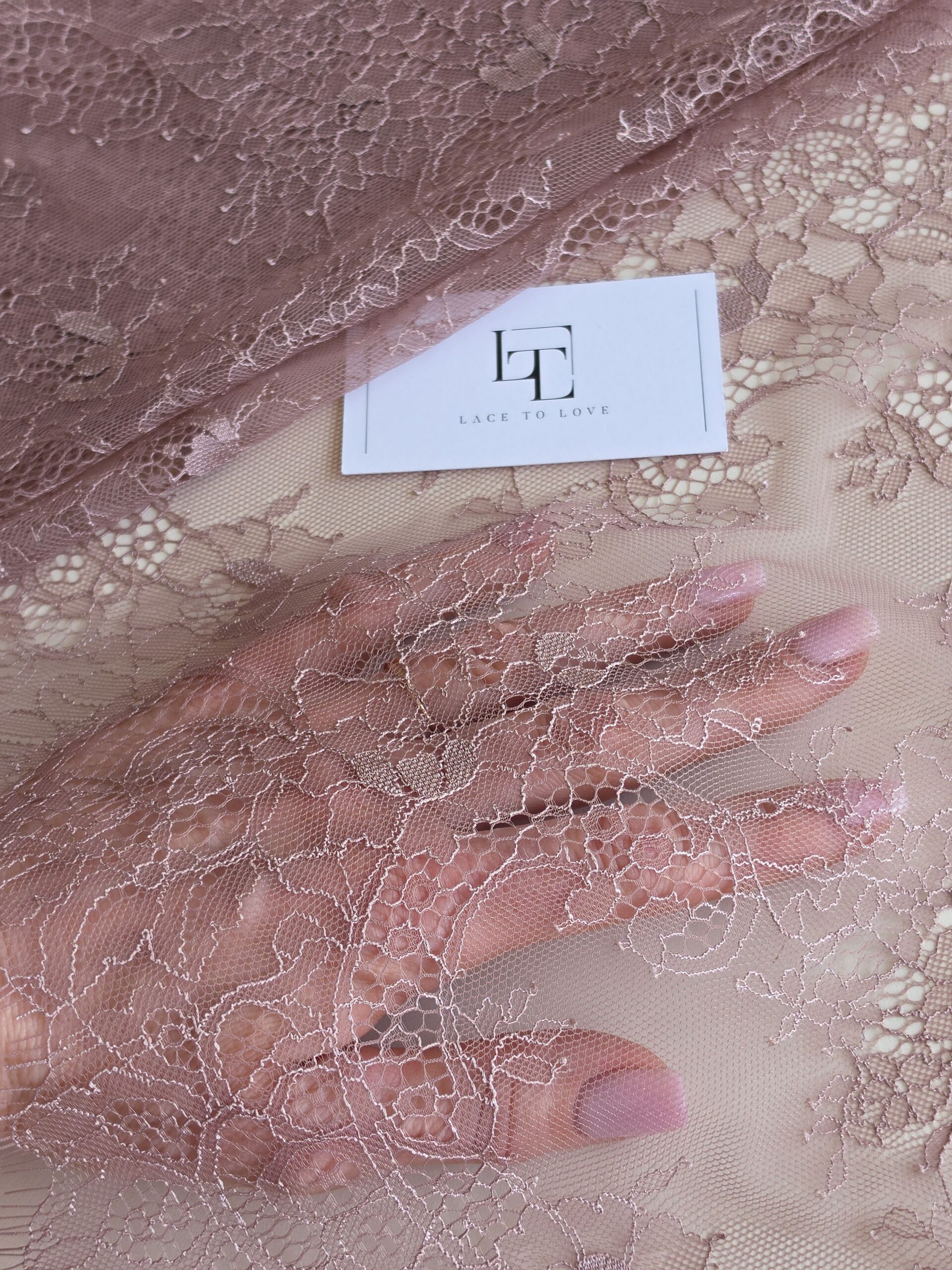 Pink Chantilly eyelash lace trim fabric europe