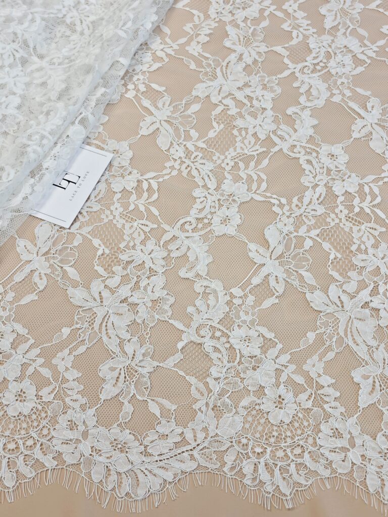 Ivory Chantilly bridal lace french fabric europe
