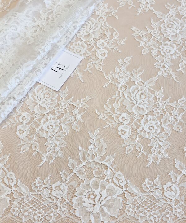 Ivory Chantilly eyelash lace french fabric europe