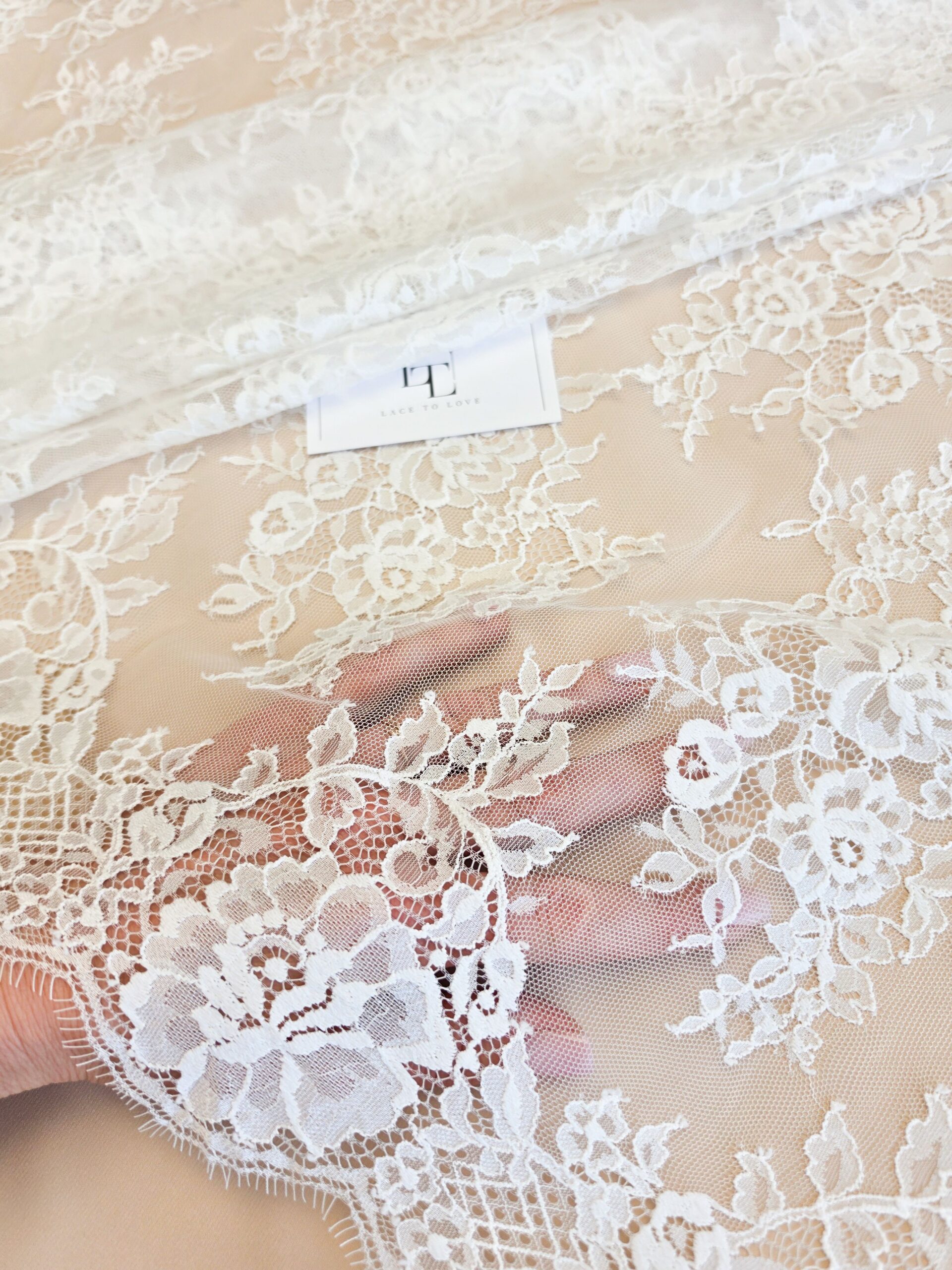 White bridal lace fabric online shop delivery