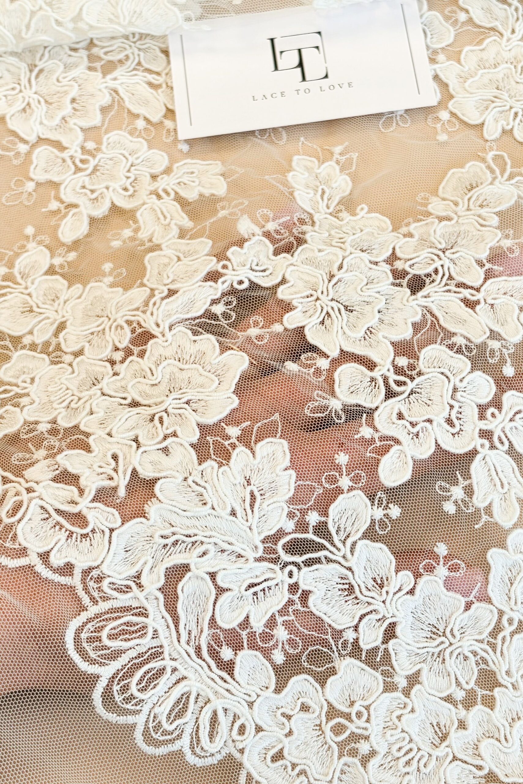 White embroidered bridal lace fabric online shop delivery