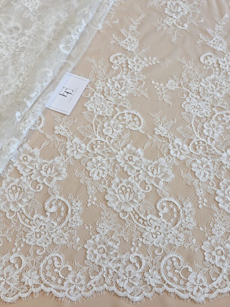 White wedding bridal lace cloth sold by the yard