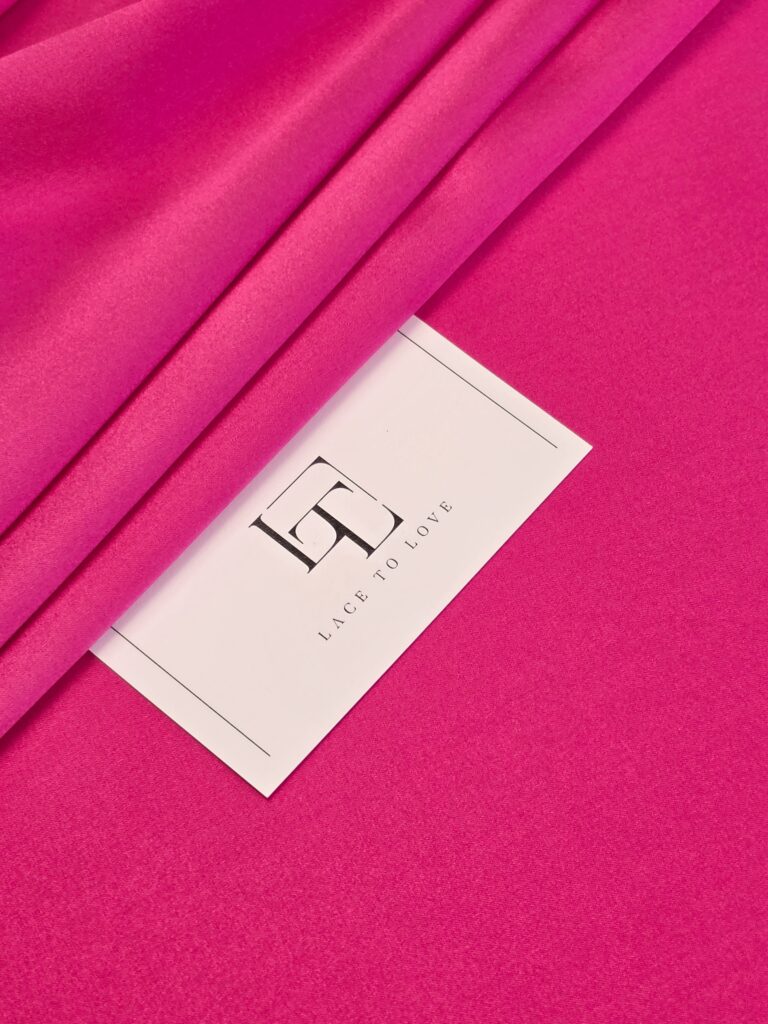 Bright pink wedding silk satin fabric