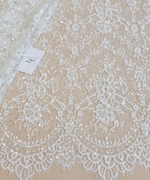 Ivory wedding lace fabric sold by the meter online shop