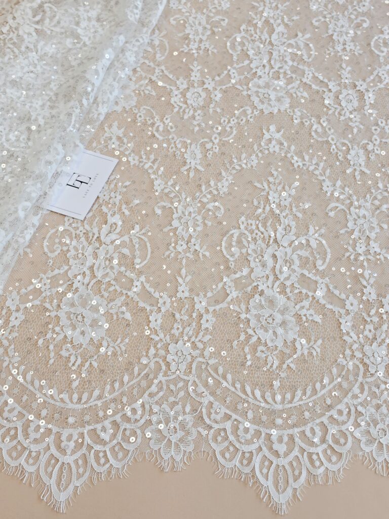 Ivory wedding lace fabric sold by the meter online shop